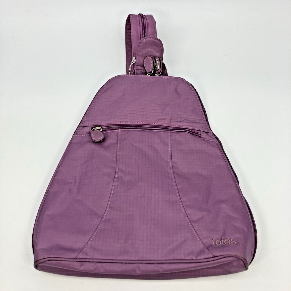 Vtg‎ Totes Purple Nylon Backpack Medium Convertible Travel Bag Y2K Gorp Utility